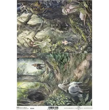 Umělecký papír Rýžový papír na decoupage ITD - Fantasy, elfové, jednorožec - R2324