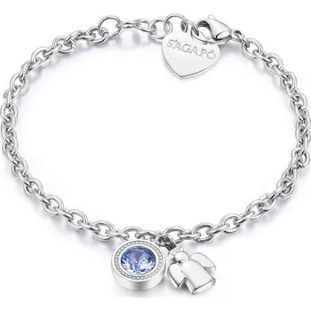 Náramek S`Agapõ Ocelový náramek s krystalem a andílkem Light SKT13 + 2 měsíce na vrácení zboží