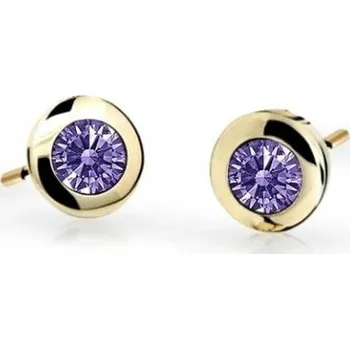 Náušnice Cutie Jewellery Zlaté dětské náušnice C1537-30-X-1 fialová + 2 měsíce na vrácení zboží