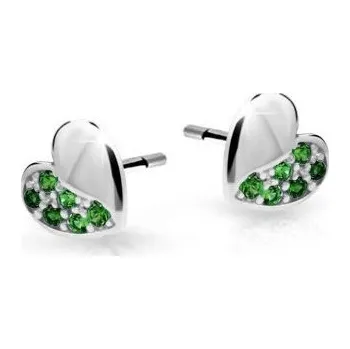 Náušnice Cutie Jewellery Dětské náušnice z bílého zlata C2160-30-X-2 zelená + 2 měsíce na vrácení zboží