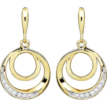 Módní doplněk Silver Cat Slušivé pozlacené náušnice se zirkony SC557 + 2 měsíce na vrácení zboží