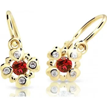Náušnice Cutie Jewellery Třpytivé dětské náušnice ze žlutého zlata C2253-10-X-1 červená + 2 měsíce na vrácení zboží
