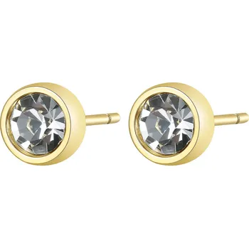 Módní doplněk S`Agapõ Pozlacené ocelové náušnice s krystaly CLICK SCK26 + 2 měsíce na vrácení zboží