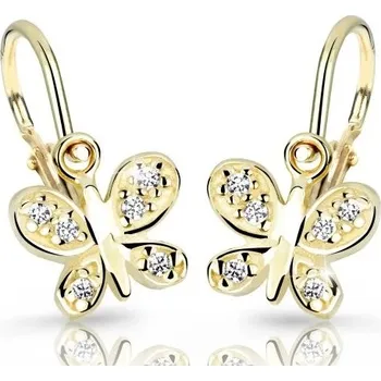 Náušnice Cutie Diamonds Dětské zlaté náušnice Motýlci s brilianty DC2748-10-10-X-1 + 2 měsíce na vrácení zboží