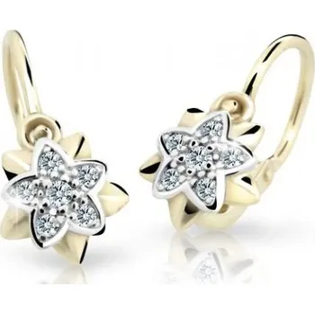 Náušnice Cutie Diamonds Dětské bicolor náušnice Kytičky ze zlata s brilianty DC2210-10-00-X-1 + 2 měsíce na vrácení zboží