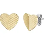 Fossil Něžné pozlacené srdíčkové náušnice Harlow JF04654710 + 2 měsíce na vrácení zboží