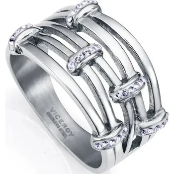 Módní doplněk Viceroy Moderní ocelový prsten s křišťály Chic 75367A01 55 mm + 2 měsíce na vrácení zboží