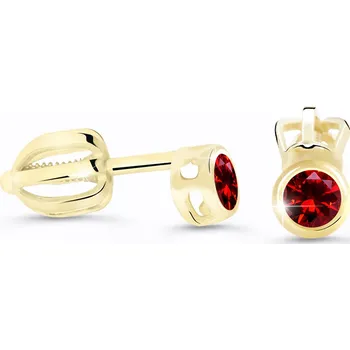 Náušnice Cutie Diamonds Drobné náušnice ze žlutého zlata s rubíny DZ62231-30-RU-X-1 + 2 měsíce na vrácení zboží