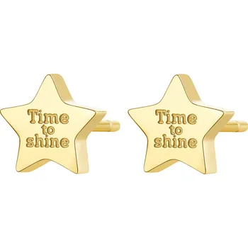 Módní doplněk S`Agapõ Pozlacené ocelové náušnice hvězdy CLICK SCK37 + 2 měsíce na vrácení zboží