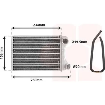 Výměník tepla, vnitřní vytápění VAN WEZEL 17006242