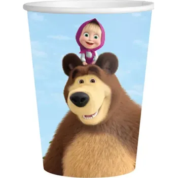 Party nádobí Papírové kelímky Máša a Medvěd 250ml - 8ks