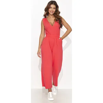 Dámská móda Dámský pletený overal s kalhotami 7/8 NU465 Barva: Korálová, Velikost: L