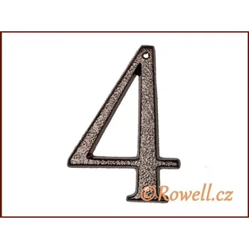 Domovní cedule C3. Číslice 120mm komaxit měď '4' (C3. Číslice 120mm komaxit měď '4' v povrchu měď. Praktický doplněk do interiéru.)