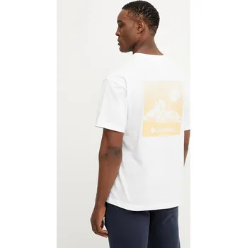 Pánská móda Bavlněné tričko Columbia Black Butte 2071701 bílá 00X, vel. S