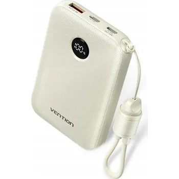 Powerbanka Powerbank Vention 10000mAh 2 x USB-C 1x USB-A s displejem 22,5W béžový