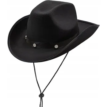 Karnevalový doplněk KOVBOJSKÝ KLOBOUK S CVOČKY ČERNÝ