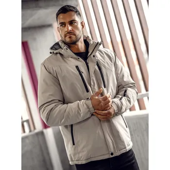 Pánský kabát Šedá pánská zimní bunda Bolf 22M320A - XL