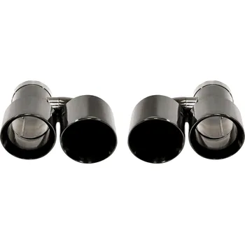 Zadní díl výfuku MTUNING Koncovka výfuku 2x 101mm, vstup 67mm černá chromovaná sada