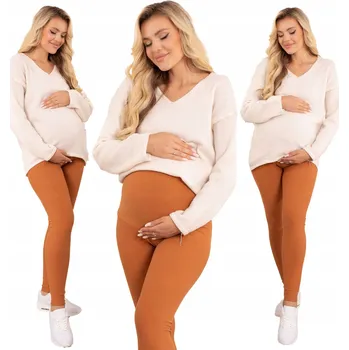 Dámské legíny Formommy těhotenské legíny dlouhé bavlna hnědé velikost 4XL