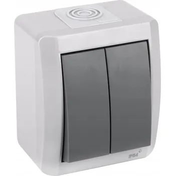 vypínač POVRCHOVÝ DVOJITÝ VYPÍNAČ SVĚTLA IP54