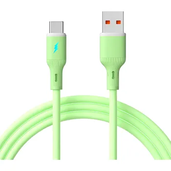 Kabel USB type C / USB A 1m AK-USB-64 Silikon Zelená