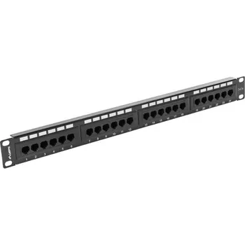 Racková skříň Lanberg | PATCH PANEL 24 PORTŮ 1U 19" CAT.5E UTP ČERNÝ