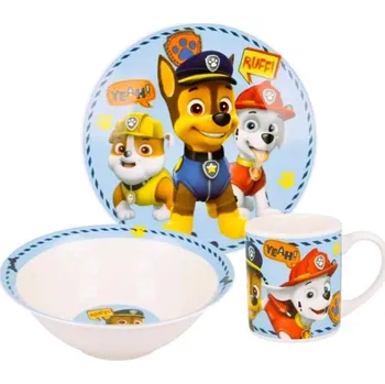 3 - DÍLNÁ KERAMICKÁ SOUPRAVA TLAPKOVÁ PATROLA Velikost: uni