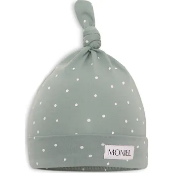 Kojenecké oblečení Moniel Dětská čepice Dots mintová 0-3 měsíce