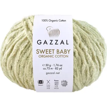 Příze Gazzal Příze Sweet baby organic cotton 2605 žlutozelená