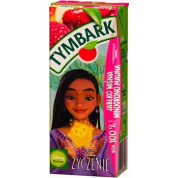 Tymbark 100% jablečná šťáva s příchutí višeň, hroznové víno a maliny 200 ml