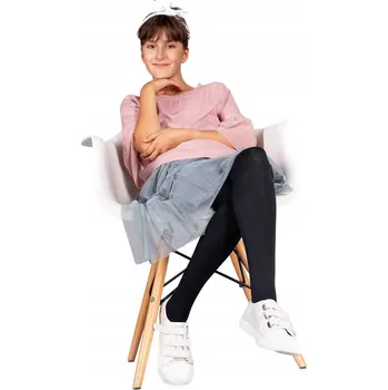 Dívčí oblečení YOCLUB dětské punčocháče černé, polyamid, velikost 104