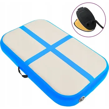 podložka na cvičení Nafukovací gymnastická podložka 60x100x10 cm, šedo-modrá