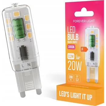 Žárovka Forever Light LED žárovka G9 2.2W 200lm 3000K třída F