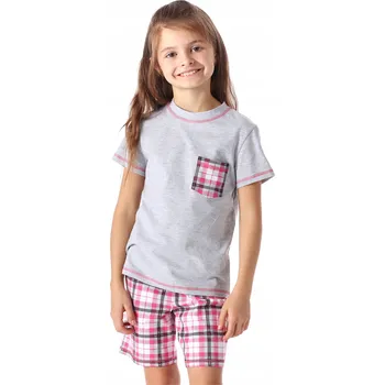 Chlapecké pyžamo Merry Style Dětské pyžamo s krátkým rukávem z bavlny Šedé 128