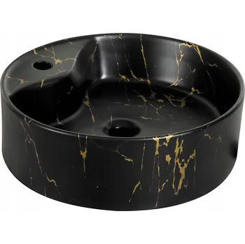 Exkluzivní umyvadlo na desku KR-138 MARBLE BL/G mramorové