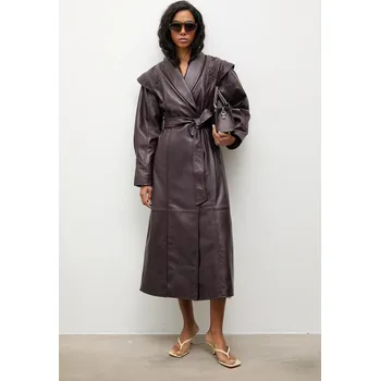 Dámský kabát Kožený kabát Answear.LAB WA25-MKD045 burgundské 83X, vel. XS