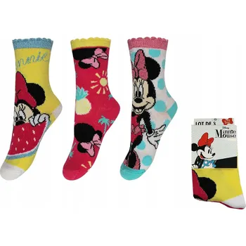 Minnie Mouse PONOŽKY PRO DĚTI NA DOVOLENOU, PRÁZDNINY, SADA 3 PÁRY 27/30