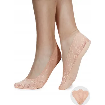 Dámské ponožky Dámské nízké krajkové kotníkové ponožky Ponožky s ABS materiálem, béžové, balení 3 kusů, 36-41 YOCLUB