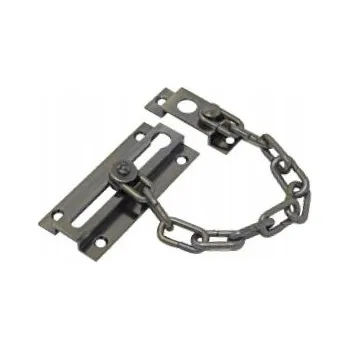 Dveřní řetízek GJM patina, zástrčka, řetízková závora na dveře + šrouby