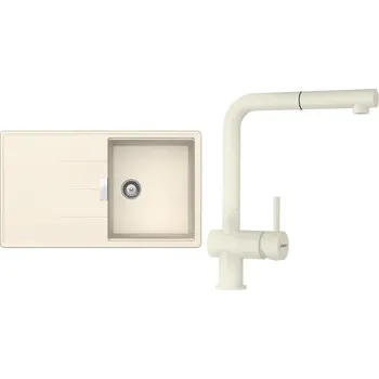 Kuchyňský dřez Set Schock S16-2 (dřez Tia D-100 Magnolia + baterie Epos.120 Magnolia)