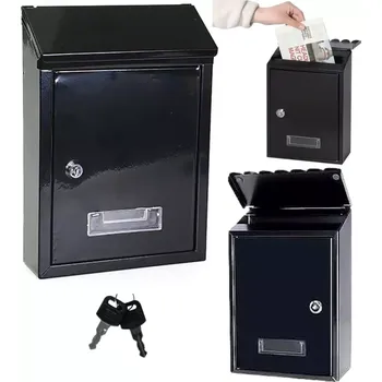 Poštovní schránka Poštovní schránka z pozinkované oceli, černá 26,5 × 18,5 × 6,5 cm