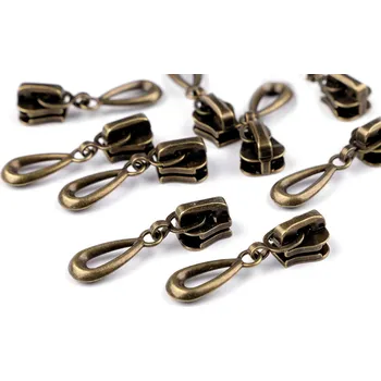 Zip Jezdec ke kostěným zipům No 5 ozdobný staromosaz 50 ks