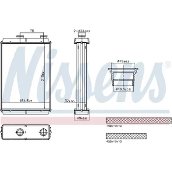 Výměník tepla pro vnitřní vytápění NISSENS 707285