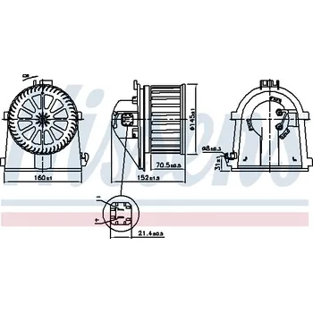Ventilátor topení a klimatizace vnitřní ventilátor NISSENS 87598