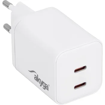USB Nabíječka AK-CH-29 2x USB-C PD 5-20V / max. 3A 45W Quick Charge 3.0 GaN
