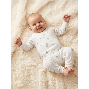 Kojenecké oblečení Sinsay - Bavlněný kojenecký overal - krémová - 279BB-01X - 279BB-01X-68