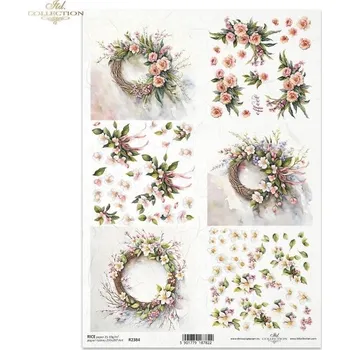 Výtvárné potřeby Rýžový papír na decoupage ITD - Květinový, 3D efekt - R2384