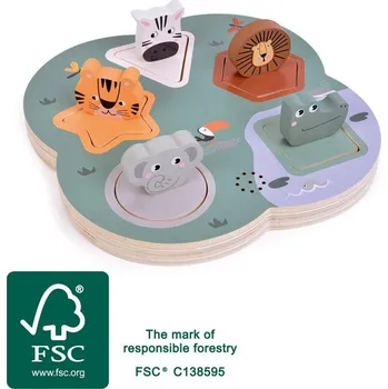 puzzle pro nejmenší Small Foot 3D puzzle se zvuky zvířat Safari small foot