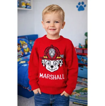 Chlapecký svetr Eplusm Chlapecký svetr TLAPKOVÁ PATROLA MARSHALL červený Červená, Velikost: 98 98
