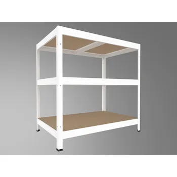 regál Kovový regál do domácnosti Biedrax 45 x 60 x 90 cm, bílý - 3 police MDF